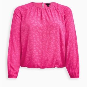 Torrid - Pink Georgette Bubble Hem Blouse!